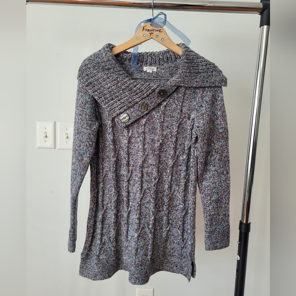 Blue/Purple/Gray Cable Knit Sweater